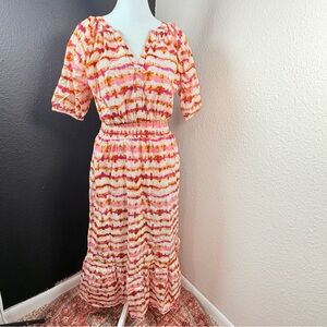 Steve Madden Pink and Orange Tie-Dye Midi Dress